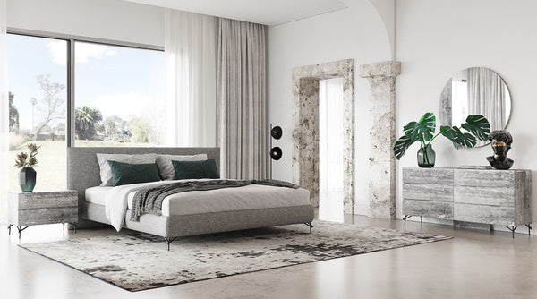 Nova Domus Aria Italian Modern Multi Grey With Texture Round Mirror Model VGAC-ARIA-M