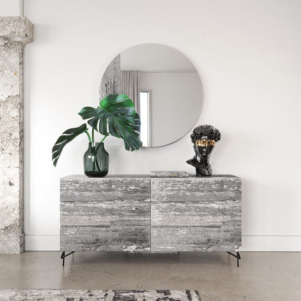 Nova Domus Aria Italian Modern Multi Grey With Texture Round Mirror Model VGAC-ARIA-M