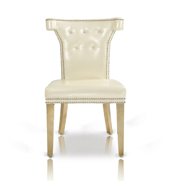 A&X Beatrice White Leather Dining Chair Model VGUNAC043