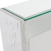 Ashley Modern Glass + White Fiberglass Buffet
