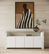 Ashley Modern Glass + White Fiberglass Buffet