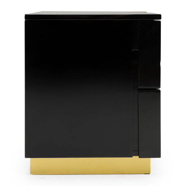 Modrest Aspen Modern Wide Black And Gold Nightstand Model VGVCN1801-BLKX-NS-W