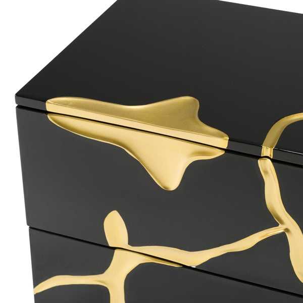 Modrest Aspen Modern Wide Black And Gold Nightstand Model VGVCN1801-BLKX-NS-W