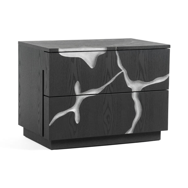 Modrest Aspen Modern Matte Brown Ash & Silver Nightstand Model VGVCN1801-NS