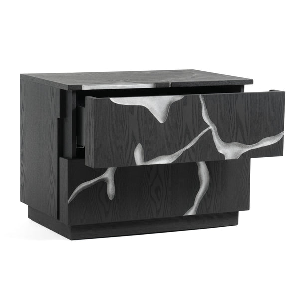 Modrest Aspen Modern Matte Brown Ash & Silver Nightstand Model VGVCN1801-NS
