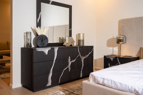 Modrest Aspen Modern Matte Brown Ash & Silver Dresser Model VGVCJ1801-DRS