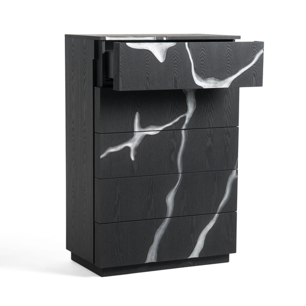Modrest Aspen Modern Matte Brown Ash & Silver Chest Model VGVCJ1801-5H