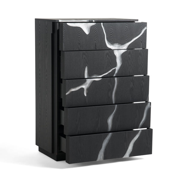 Modrest Aspen Modern Matte Brown Ash & Silver Chest Model VGVCJ1801-5H