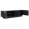 Aspen Modern Matte Brown Ash & Silver TV Stand