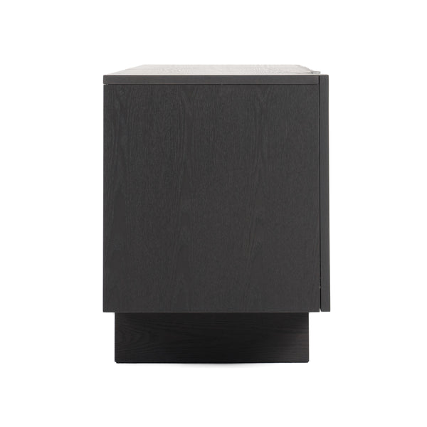 Aspen Modern Matte Brown Ash & Silver TV Stand