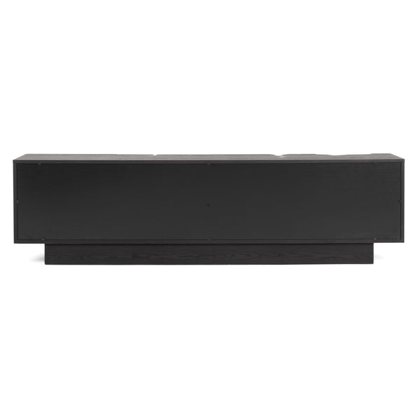 Aspen Modern Matte Brown Ash & Silver TV Stand