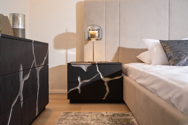 Modrest Aspen Modern Matte Brown Ash & Silver Nightstand Model VGVCN1801-NS