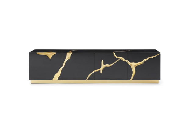 Aspen Modern Black & Gold TV Stand