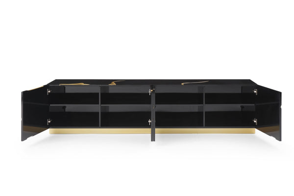 Aspen Modern Black & Gold TV Stand