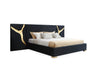 Modrest Aspen Eastern King Modern Black & Gold Bed With Nightstands Model VGVCBD1801-BLK-BED-2NS-SET-EK