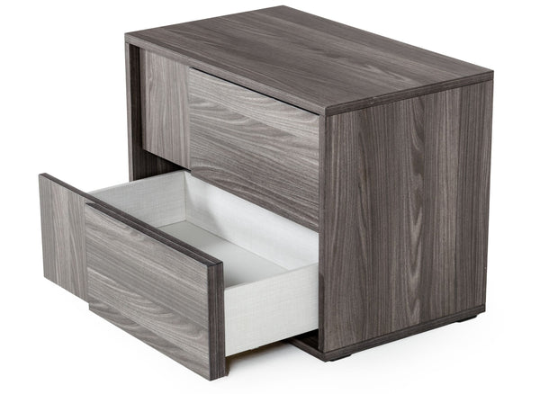 Asus Italian Modern Elm Grey Nightstand