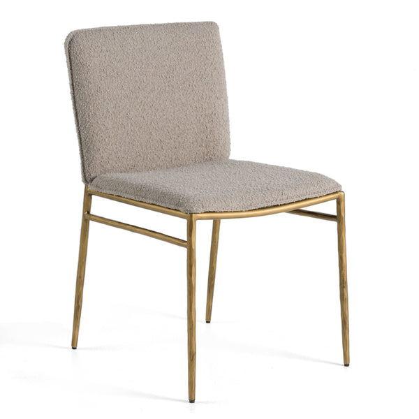 Atlanta Modern Beige Fabric & Brass Dining Chair