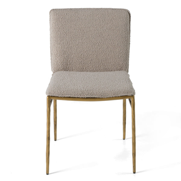 Atlanta Modern Beige Fabric & Brass Dining Chair