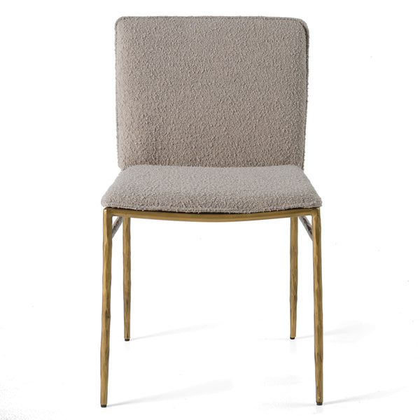 Modrest Atlanta Modern Beige Fabric & Brass Dining Chair Model VGMY-3739-BGE