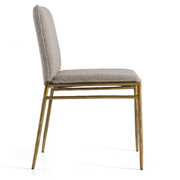 Atlanta Modern Beige Fabric & Brass Dining Chair