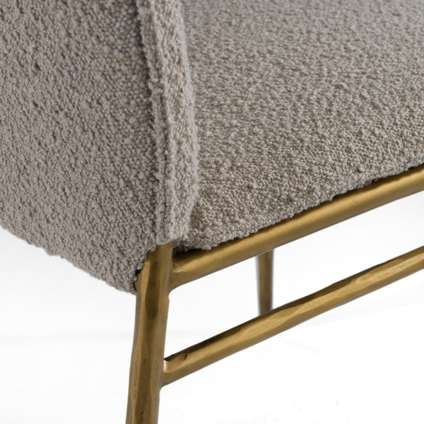 Atlanta Modern Beige Fabric & Brass Dining Chair