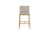 Modrest Atlanta Modern Beige Fabric & Brass Counter Chair Model VGMY-3739-26-BGE