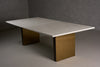 Modrest Auer White Marble & Gold Dining Table Model VGGM-DT-VALDERA-DT