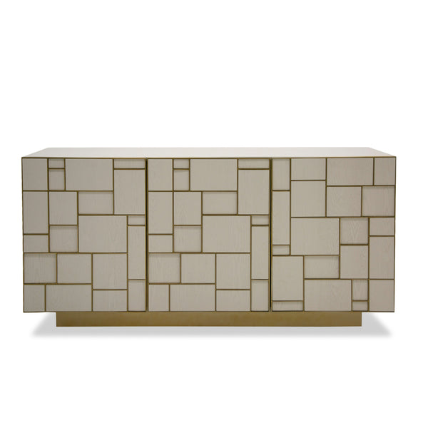 Modrest Auer Mid Century Modern Cream Ash & Gold Buffet Model VGGMW-1603A-CRM