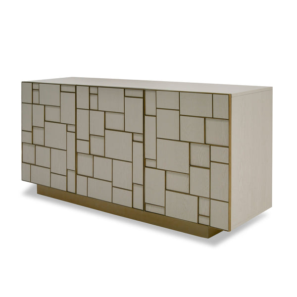 Modrest Auer Mid Century Modern Cream Ash & Gold Buffet Model VGGMW-1603A-CRM