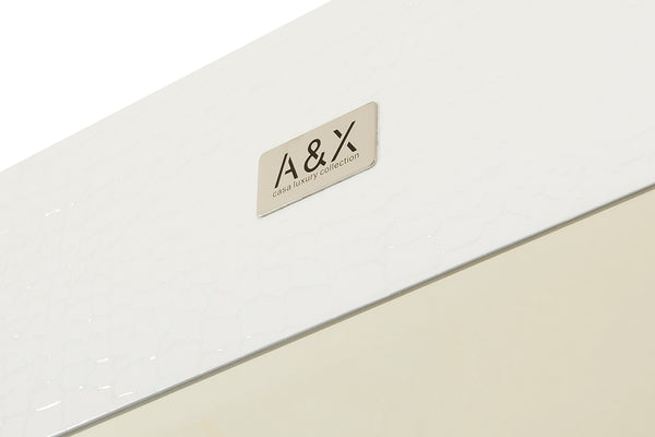 A&X Regal Modern White Crocodile Floor Mirror Model VGUNAK421-WHT