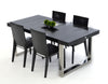 A&X Skyline Modern Black Crocodile Lacquer Extendable Dining Table Model VGUNAC803-255-B