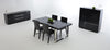A&X Skyline Modern Black Crocodile Lacquer Extendable Dining Table Model VGUNAC803-255-B