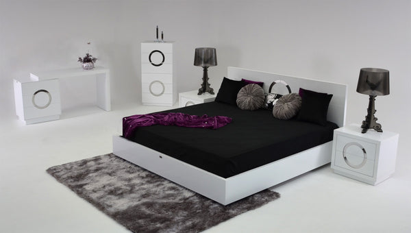 A&X Ovidius Modern White Crocodile Lacquer Bed Model VGUNAW223-180