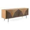 Azteca Modern White Oak + Black Geometric Pattern Buffet