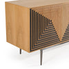 Azteca Modern White Oak + Black Geometric Pattern Buffet