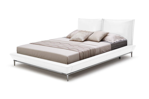 Queen Modrest Loft Modern White Eco Leather Bed Model VGKKB-207-WHT-Q