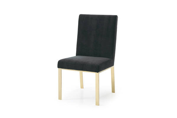 Modrest Reba Modern Black Velvet & Gold Dining Chair (Set Of 2) Model VGVCB0258G-BLK