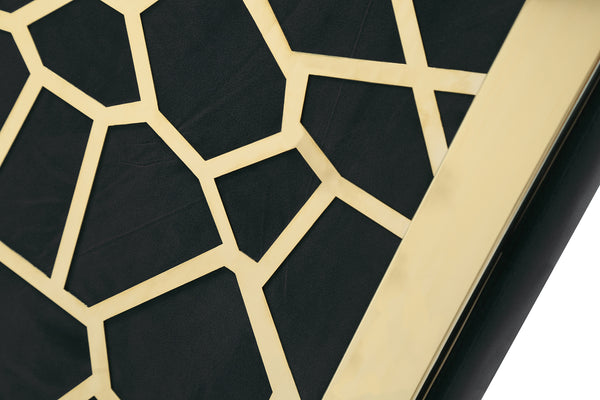 Modrest Reba Modern Black Velvet & Gold Dining Chair (Set Of 2) Model VGVCB0258G-BLK