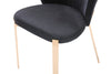 Modrest Nadia Modern Black Velvet & Rosegold Dining Chair (Set Of 2) Model VGVCB209-BLKRG