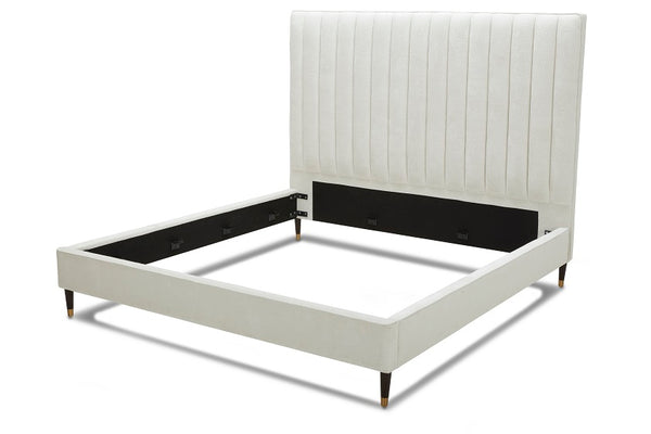 Modrest Hemlock Contemporary White Fabric Ek Bed Model VGKK-B606-WHT-BED-EK