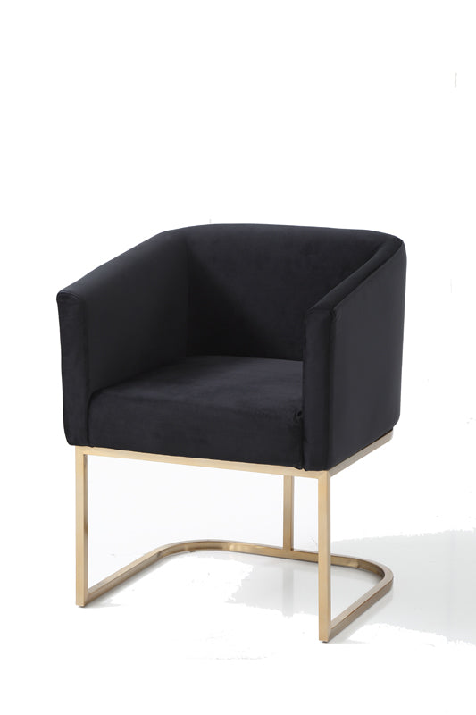 Modrest Yukon Modern Black Velvet & Gold Dining Chair Model VGVCB8362-BLKGLD