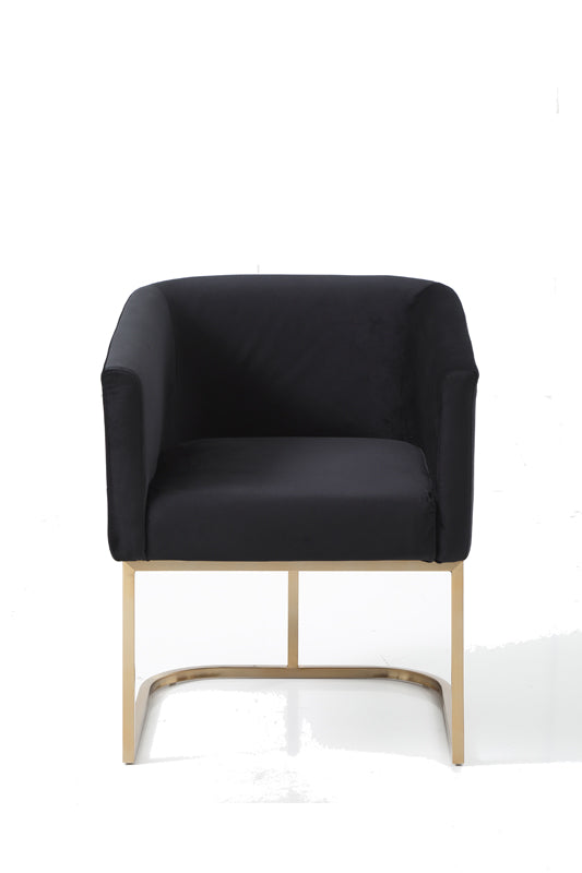 Modrest Yukon Modern Black Velvet & Gold Dining Chair Model VGVCB8362-BLKGLD