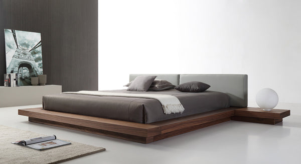 Eastern King Modrest Opal Modern Walnut & Grey Platform Bed Model VGVCBD855-WALGRY-EK