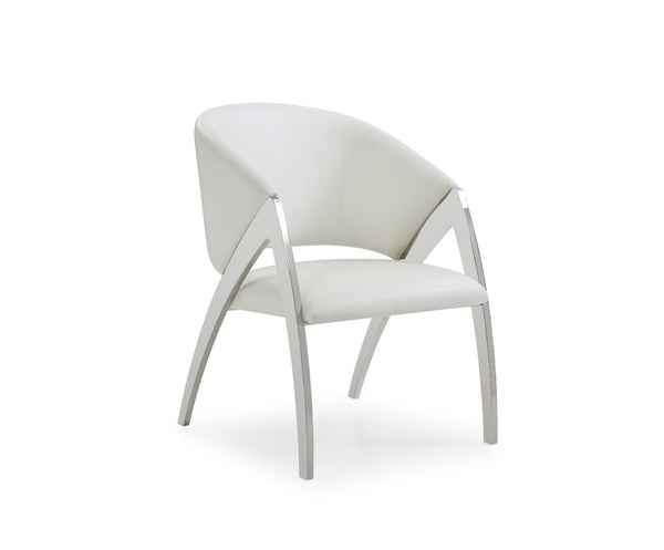 Modrest Rabia Modern White Leatherette Accent Chair Model VGVCB899A-WHT