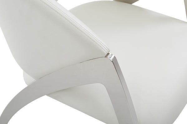 Modrest Rabia Modern White Leatherette Accent Chair Model VGVCB899A-WHT