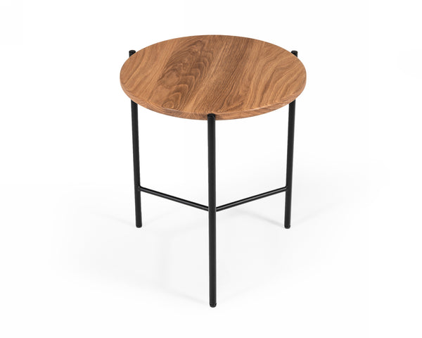 Modrest Bacone Industrial Oak And Black Iron End Table Model VGAFFV19-ST1
