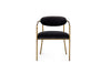 Modrest Baird Modern Grey Velvet & Brass Dining Chair Model VGMY-2847-GRY