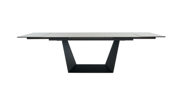 Modrest Baldwin Modern Grey Ceramic & Black Metal Extendable Dining Table Model VGNSGD8684-CB