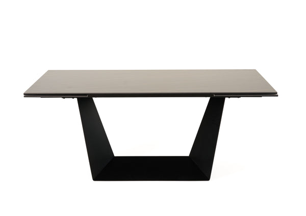 Modrest Baldwin Modern Black Ceramic & Black Metal Extendable Dining Table Model VGNS-GD8684-CB-BLK