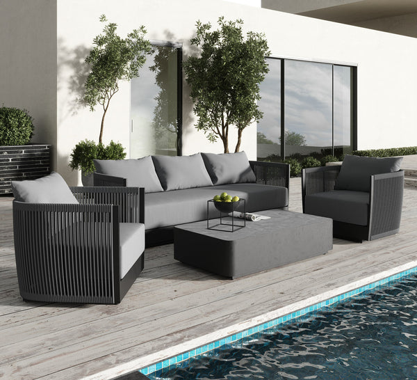 Renava Bali Outdoor Black And Grey Sofa Set Model VGGE-P-S0392-BLK-SET